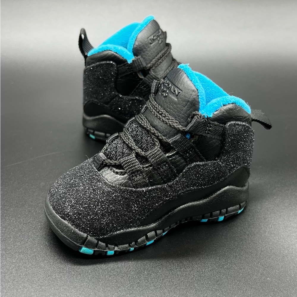 Jordan Air Jordan 10 unisex High Top Athletic Sneakers custom glitter US 4C - Picture 5 of 8